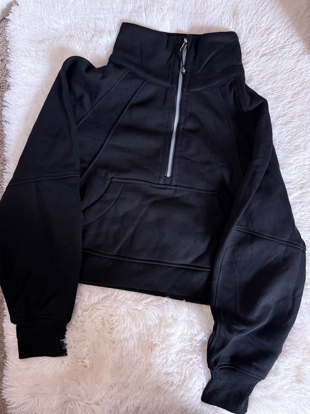 lululemon athletica Black Half-Zip Crew Sweater